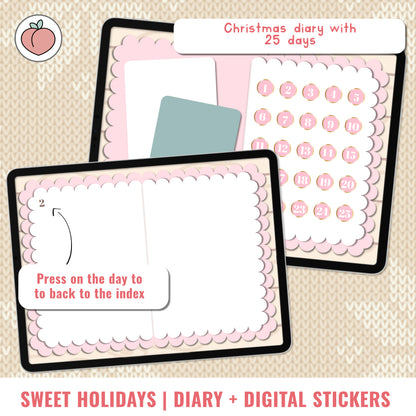 CHRISTMAS DIGITAL DIARY + STICKERS WITH CLOUD | SWEET HOLIDAYS