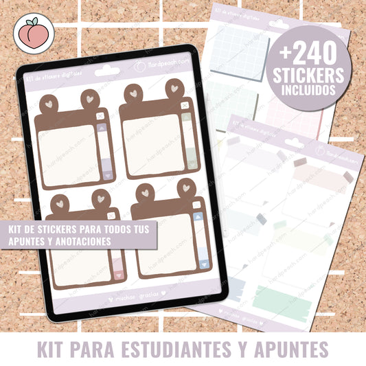 KIT PARA ESTUDIANTES Y APUNTES PERFECTOS | STICKERS DIGITALES