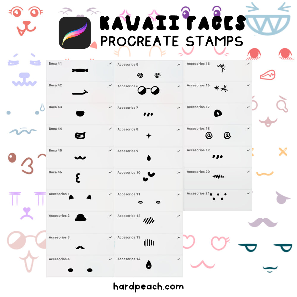 KAWAII FACES - PROCREATE BRUSHES