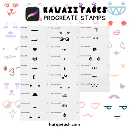 KAWAII FACES - PROCREATE BRUSHES