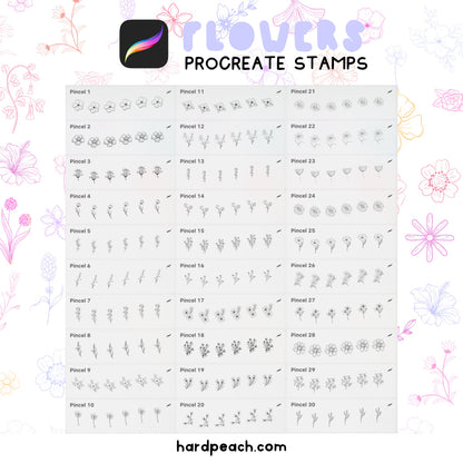 FLOWER BRUSHES - PROCREATE STAMPS