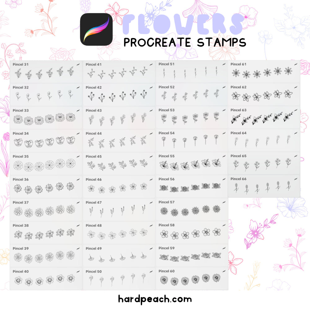 FLOWER BRUSHES - PROCREATE STAMPS