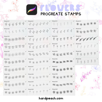 FLOWER BRUSHES - PROCREATE STAMPS