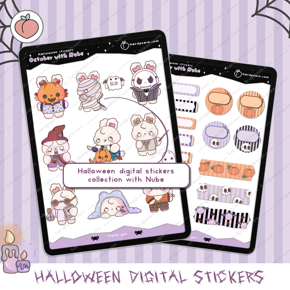 HALLOWEEN DIGITAL STICKERS | OCTOBER WITH NUBE