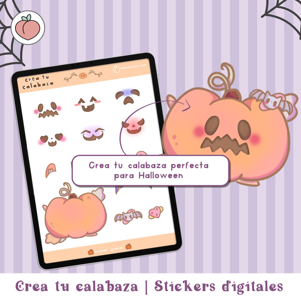 Crea tu calabaza para Halloween | Stickers digitales