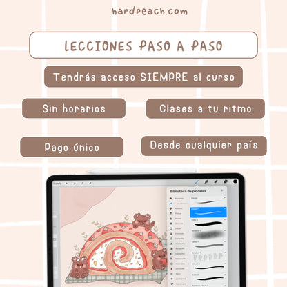 KIT DE CURSOS DE PROCREATE: Dibujo Digital, técnicas paso a paso, recursos y lecciones para principiantes