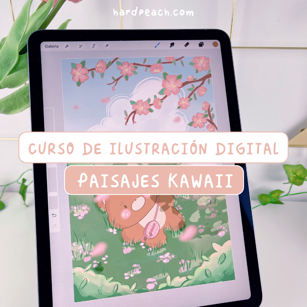ILUSTRACIÓN DIGITAL DE MUNDOS KAWAII EN PROCREATE: Paisajes y personajes adorables | Curso completo con lecciones paso a paso, recursos y pinceles, principiantes y avanzados