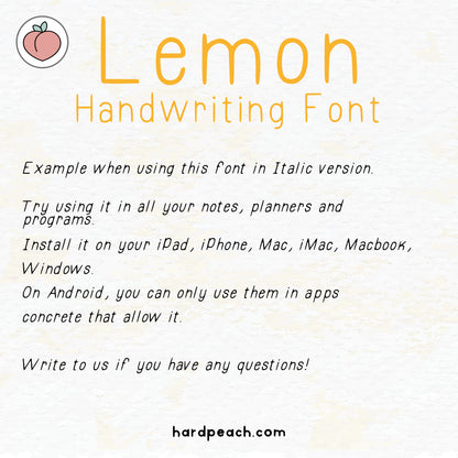 LEMON HANDWRITTEN FONT