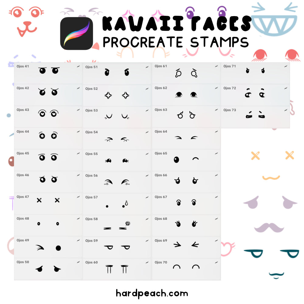 KAWAII FACES - PROCREATE BRUSHES