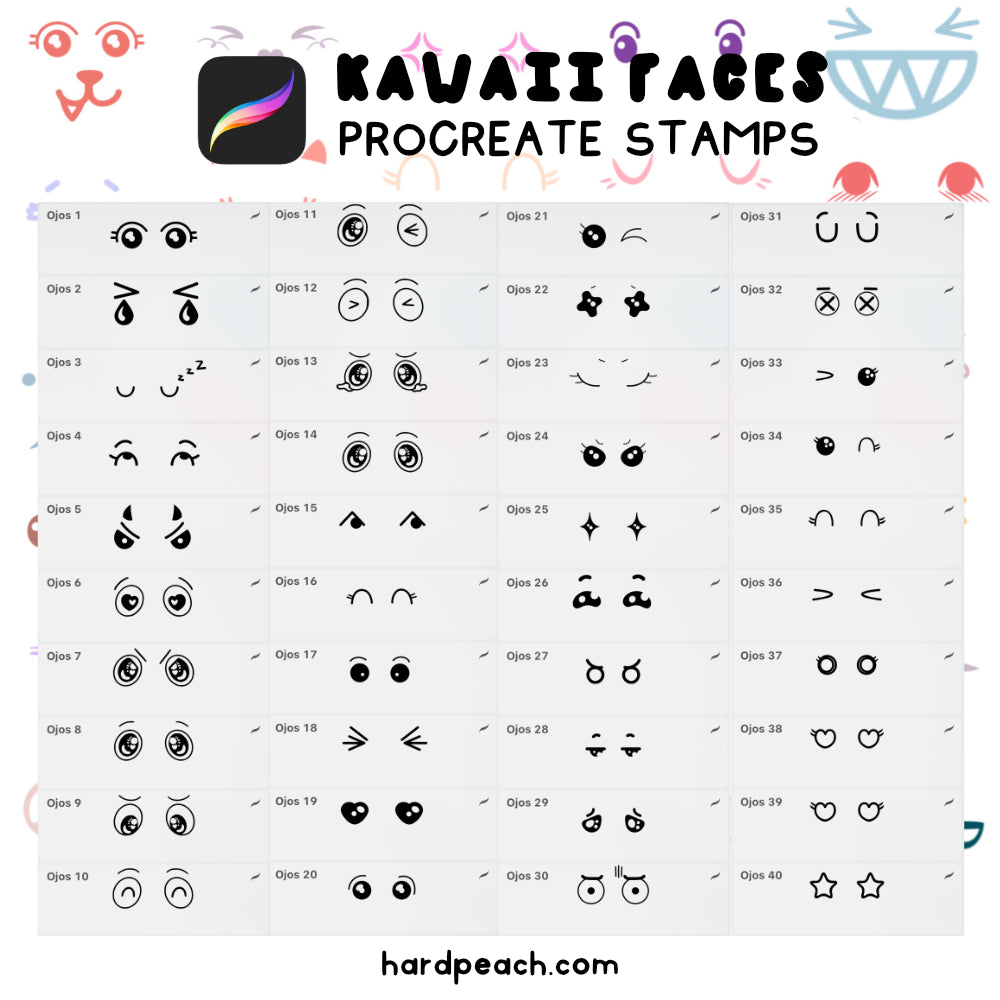 KAWAII FACES - PROCREATE BRUSHES