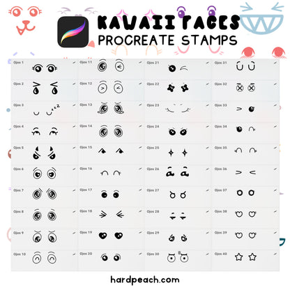 KAWAII FACES - PROCREATE BRUSHES