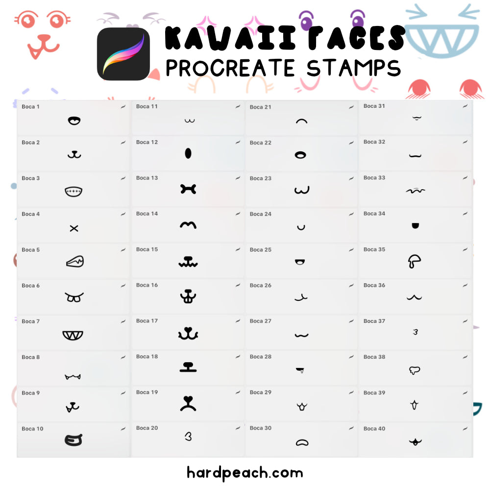 KAWAII FACES - PROCREATE BRUSHES