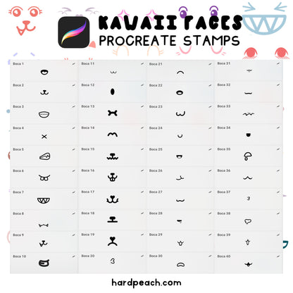 KAWAII FACES - PROCREATE BRUSHES