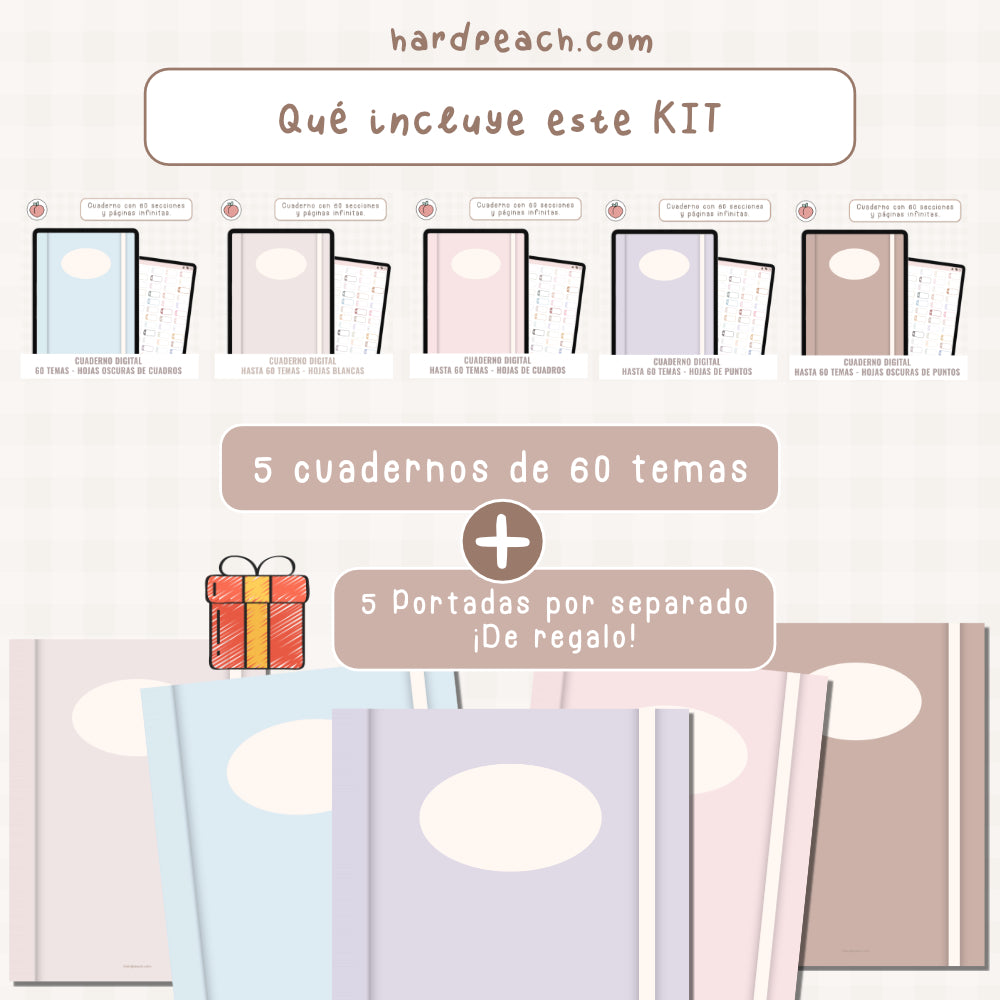 KIT CUADERNOS DIGITALES MINIMALISTAS DE 60 TEMAS: : Cuadernos para apuntes, notas, ideas, journaling u organización