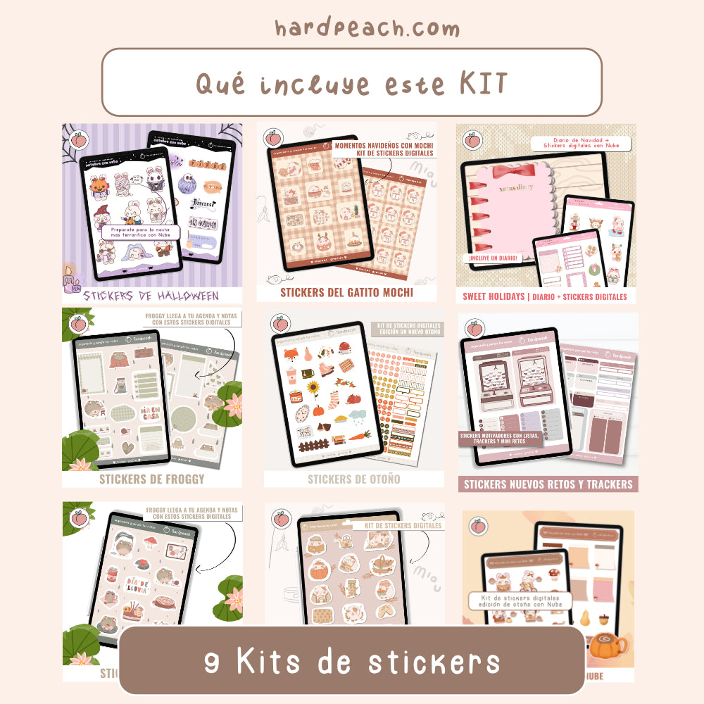 KIT DE STICKERS DIGITALES TEMÁTICOS Y ESTACIONALES