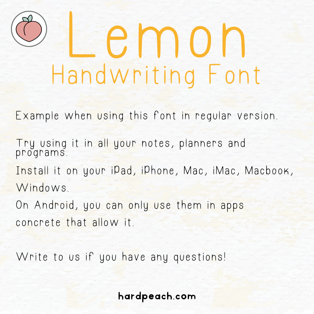 LEMON HANDWRITTEN FONT