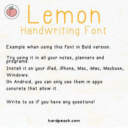 LEMON HANDWRITTEN FONT