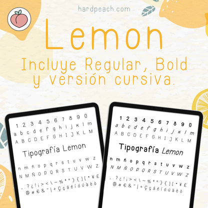 TIPOGRAFÍA MANUSCRITA LEMON: Fuente escrita a mano para apuntes, notas, agendas y proyectos