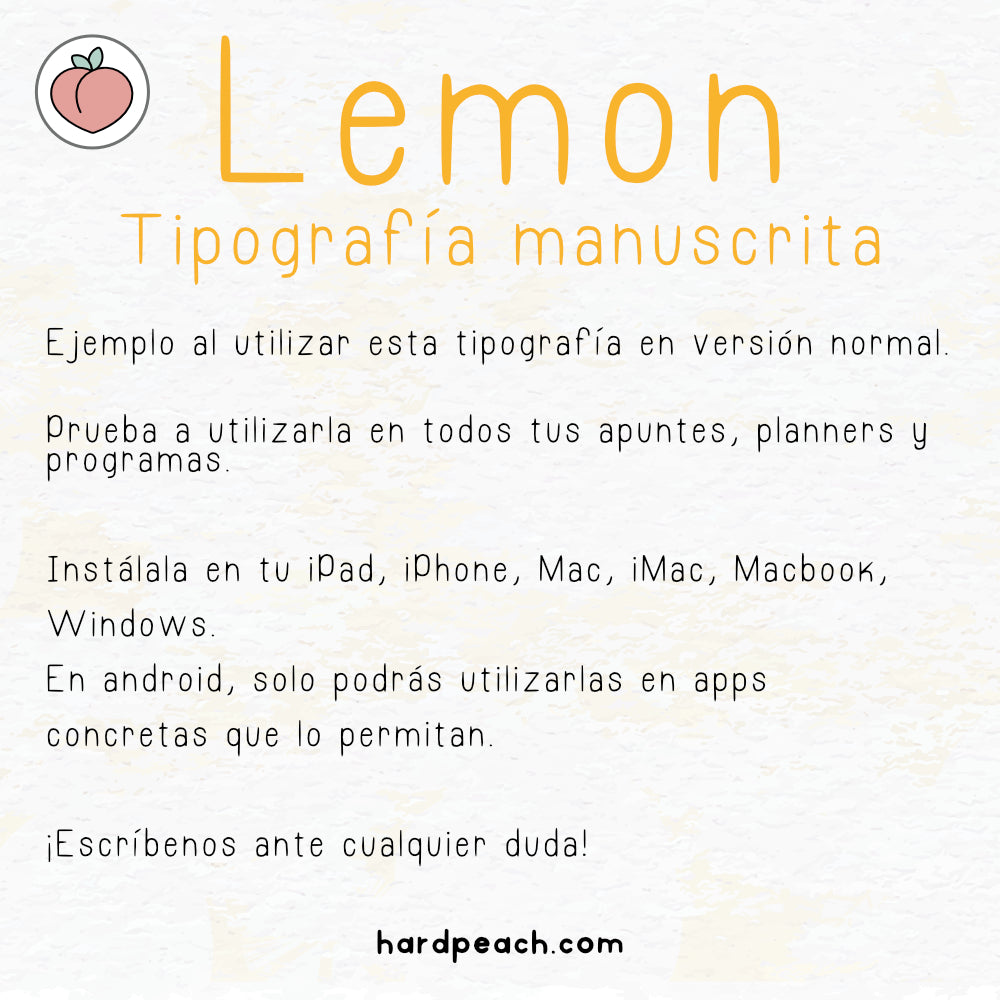 TIPOGRAFÍA MANUSCRITA LEMON: Fuente escrita a mano para apuntes, notas, agendas y proyectos