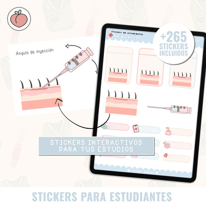 KIT DE STICKERS APUNTES DE MEDICINA: Edición hospital life. Ideal para estudiantes de enfermería, medicina y ciencias de la salud