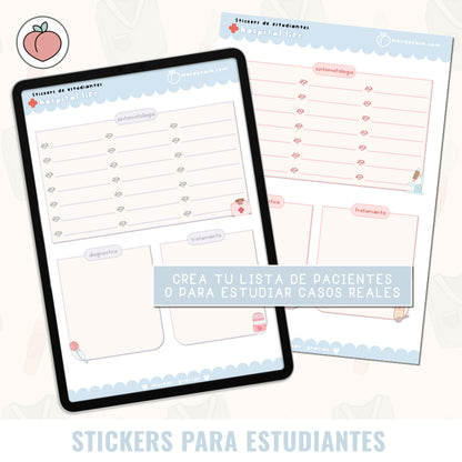 KIT DE STICKERS APUNTES DE MEDICINA: Edición hospital life. Ideal para estudiantes de enfermería, medicina y ciencias de la salud