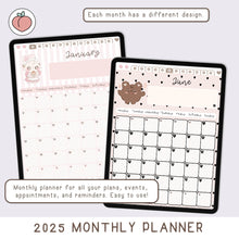 Load image into Gallery viewer, MONTHLY PLANNER 2025 - VERTICAL DIGITAL PLANNER | BLUE COVER 
