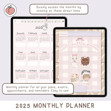 Load image into Gallery viewer, MONTHLY PLANNER 2025 - VERTICAL DIGITAL PLANNER | PASTEL COVER 
