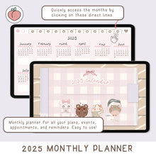 Load image into Gallery viewer, MONTHLY PLANNER 2025 - LANDSCAPE DIGITAL PLANNER | PASTEL COVER 
