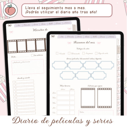 DIARIO DE PELÍCULAS Y SERIES DIGITAL: Diario digital para seguimiento, organización de series y películas, listas y reseñas