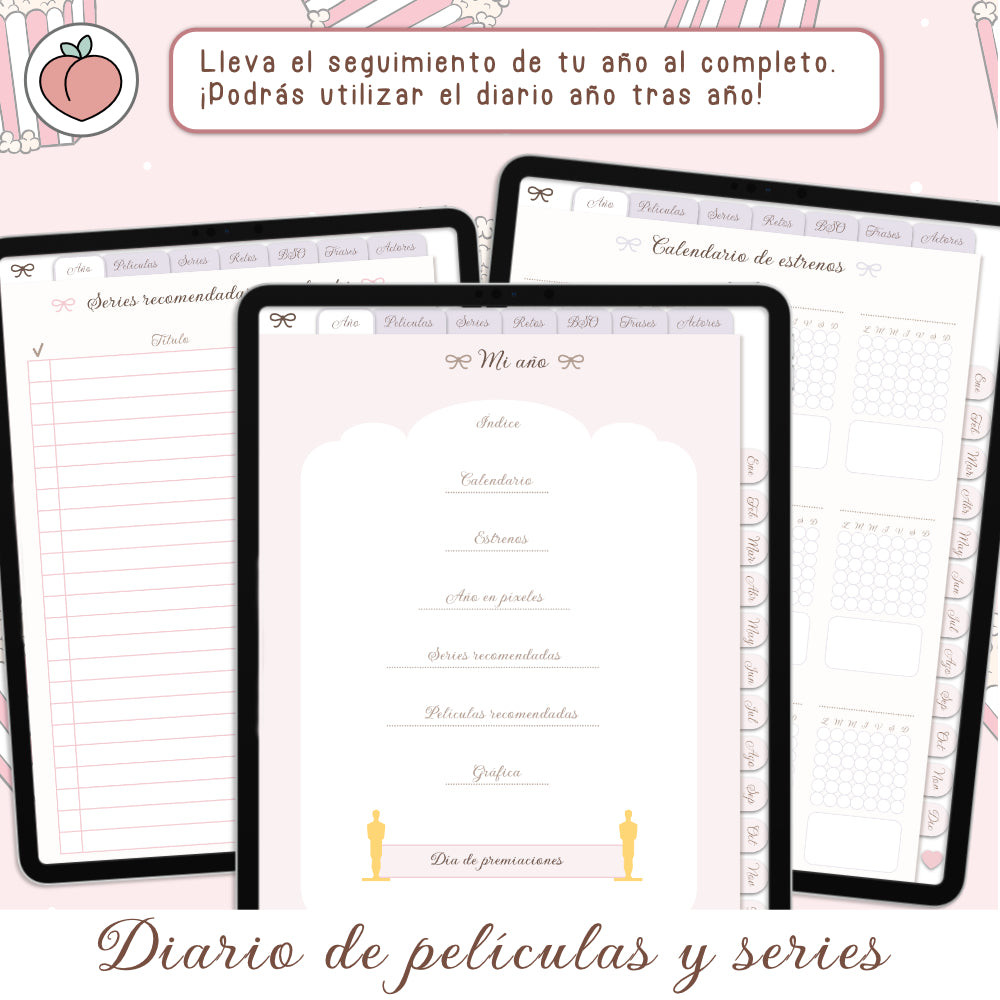 DIARIO DE PELÍCULAS Y SERIES DIGITAL: Diario digital para seguimiento, organización de series y películas, listas y reseñas