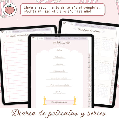 DIARIO DE PELÍCULAS Y SERIES DIGITAL: Diario digital para seguimiento, organización de series y películas, listas y reseñas