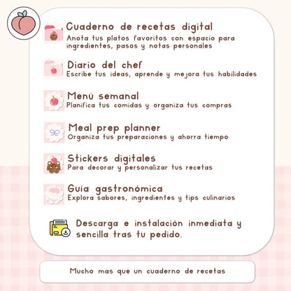 Organizador de recetas y planner gastronomico