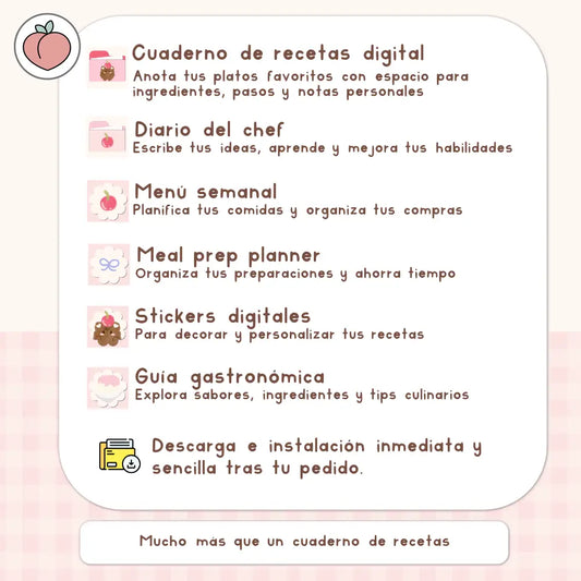 Organizador de recetas y planner gastronomico