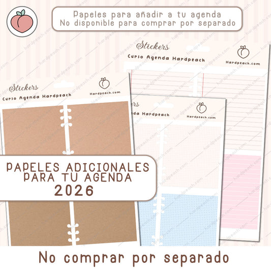 PAPELES EXTRA AGENDA MINIMALISTA PRO HARDPEACH (No disponible para comprar por separado)