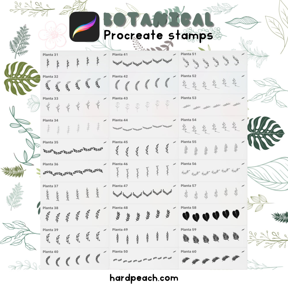 BOTANICAL BRUSHES - PROCREATE STAMPS