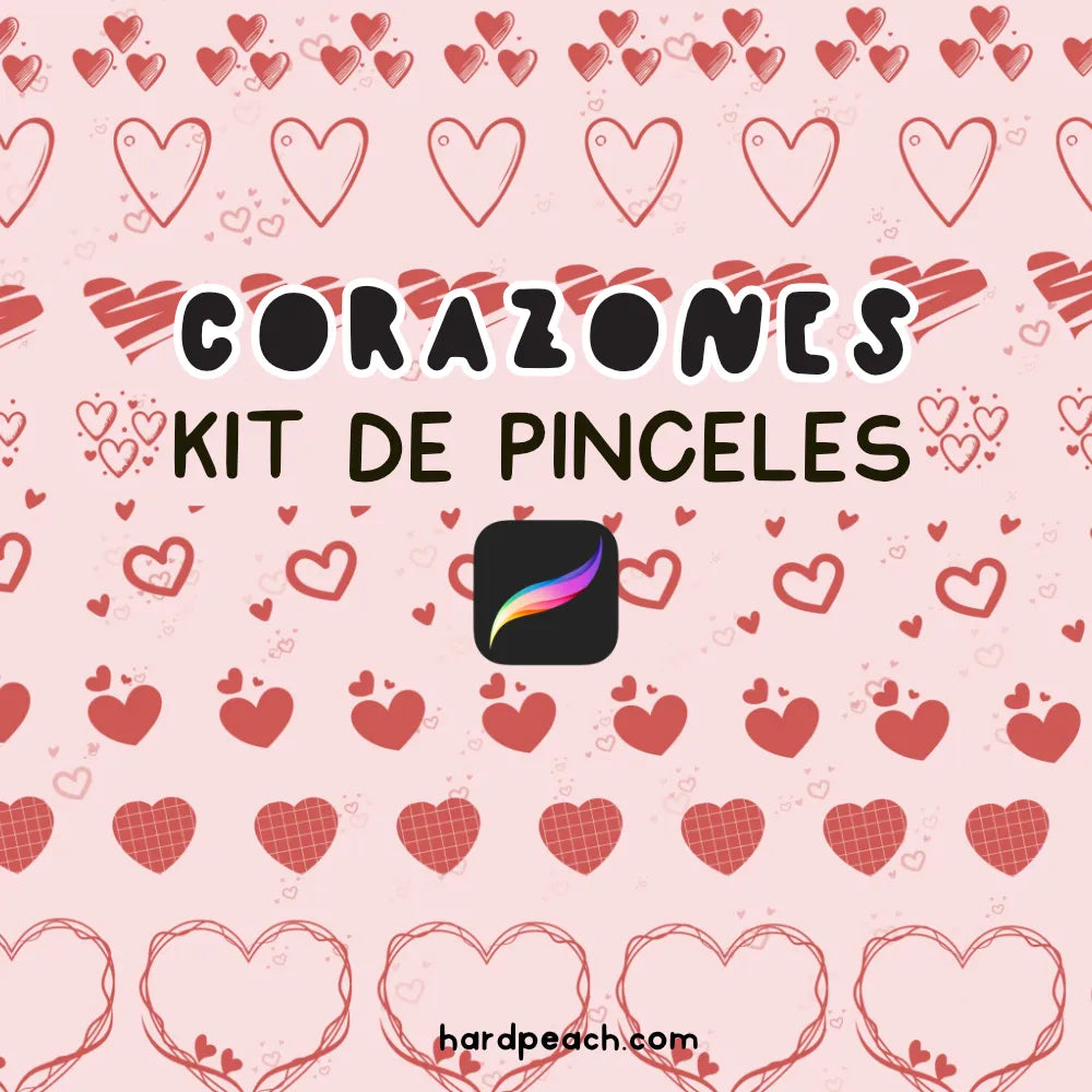 pinceles de corazones para procreate