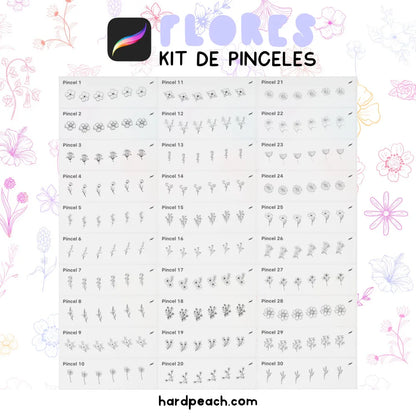 pinceles de flores para procreate