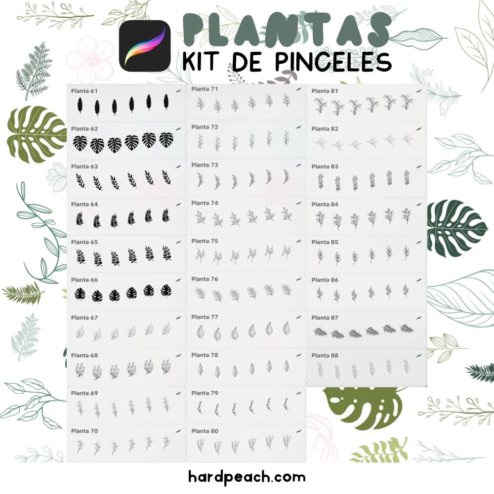 pinceles plantas para procreate