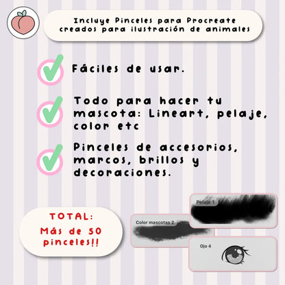 pinceles de procreate pelo de mascotas