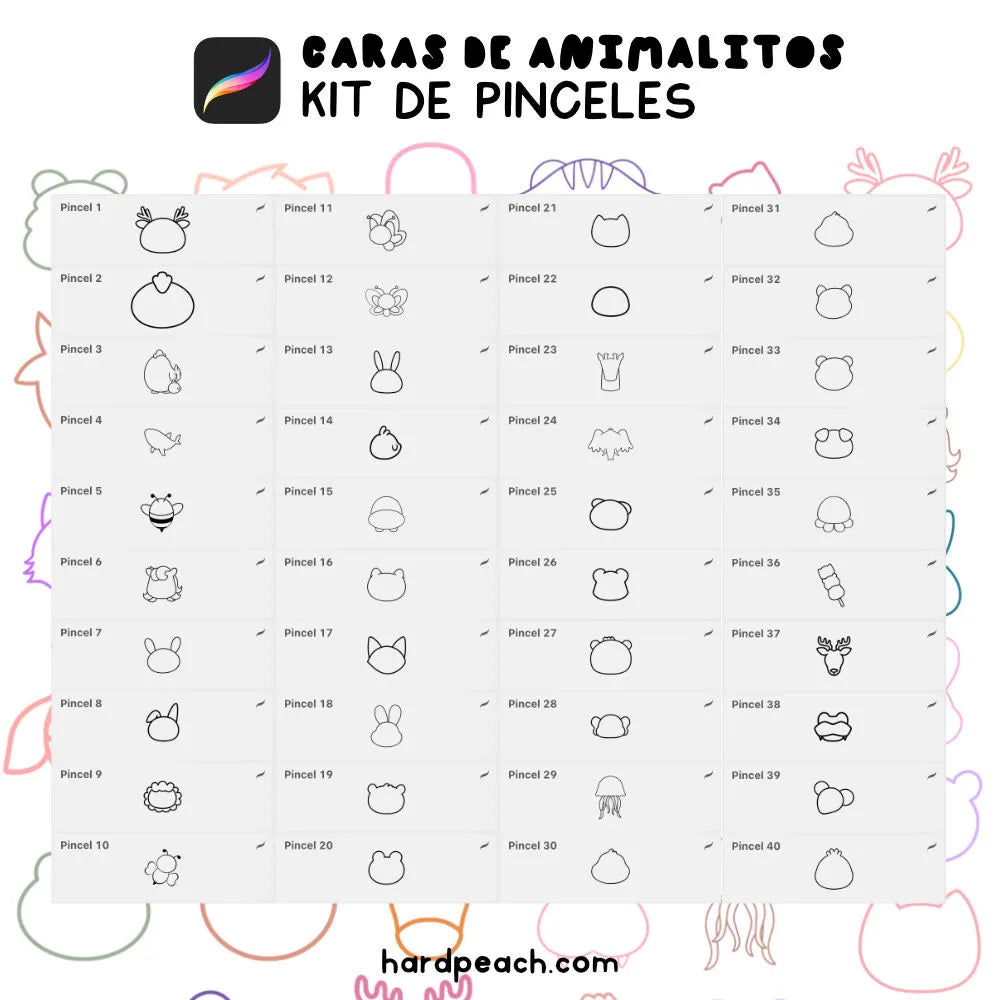 pinceles de rostros de mascotas