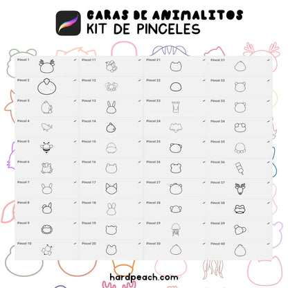 pinceles de rostros de mascotas