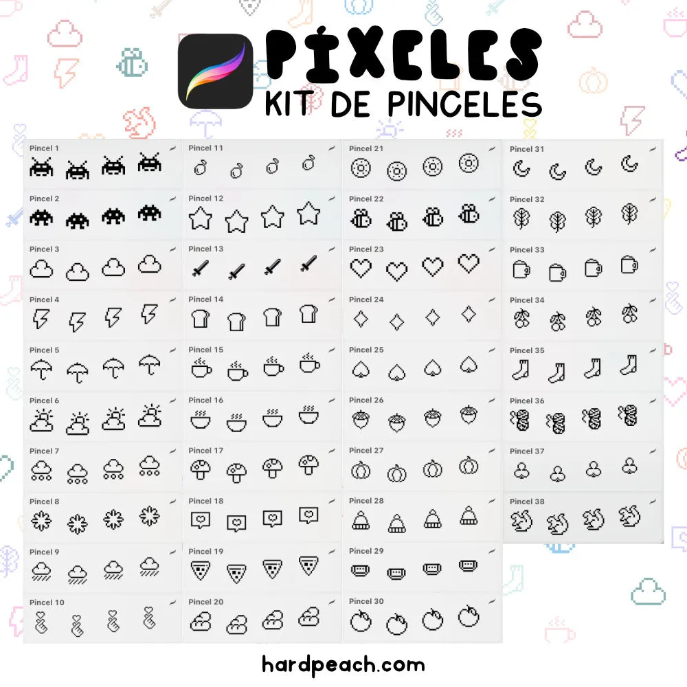 pinceles para procreate pixel