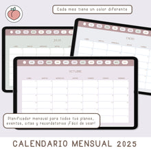 Cargar imagen en el visor de la galería, CALENDARIO 2025 HORIZONTAL - PLANIFICADOR DIGITAL MENSUAL | MINIMALISTA PASTEL
