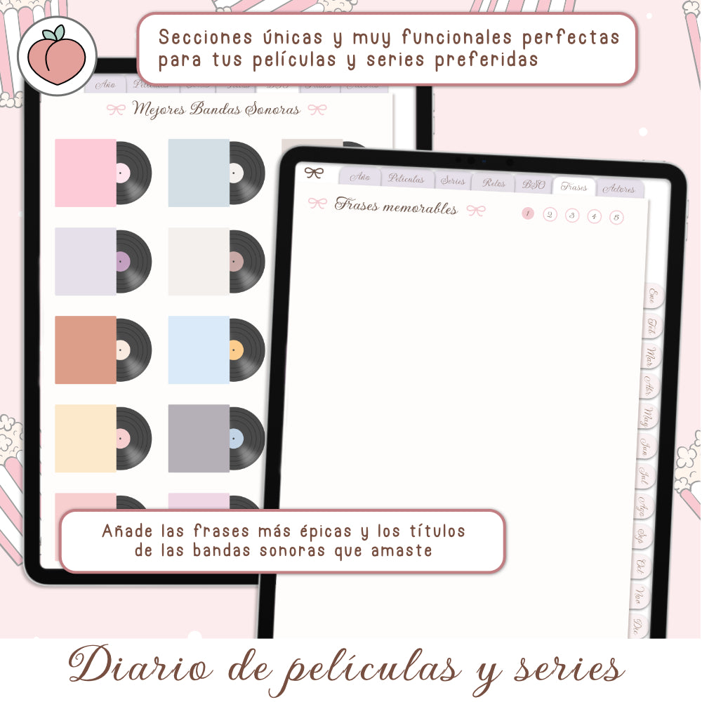 DIARIO DE PELÍCULAS Y SERIES DIGITAL: Diario digital para seguimiento, organización de series y películas, listas y reseñas