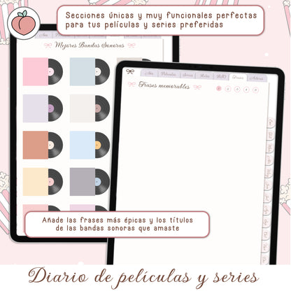DIARIO DE PELÍCULAS Y SERIES DIGITAL: Diario digital para seguimiento, organización de series y películas, listas y reseñas