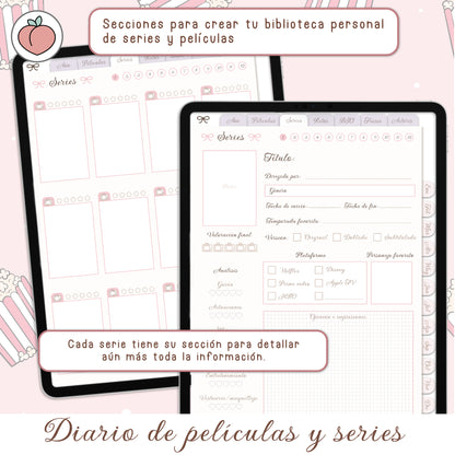 DIARIO DE PELÍCULAS Y SERIES DIGITAL: Diario digital para seguimiento, organización de series y películas, listas y reseñas