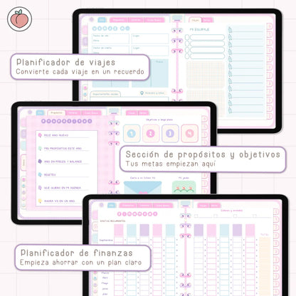 AGENDA DIGITAL MINIMALISTA PRO 2026/2027: Incluye curso, tutoriales, stickers y recursos. Edición pastel