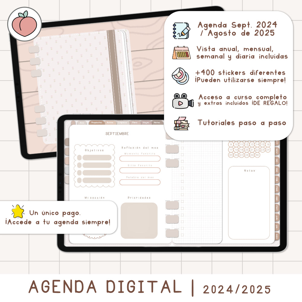 AGENDA DIGITAL PRO 2024/2025 | MINIMALISTA EDICIÓN NUDE