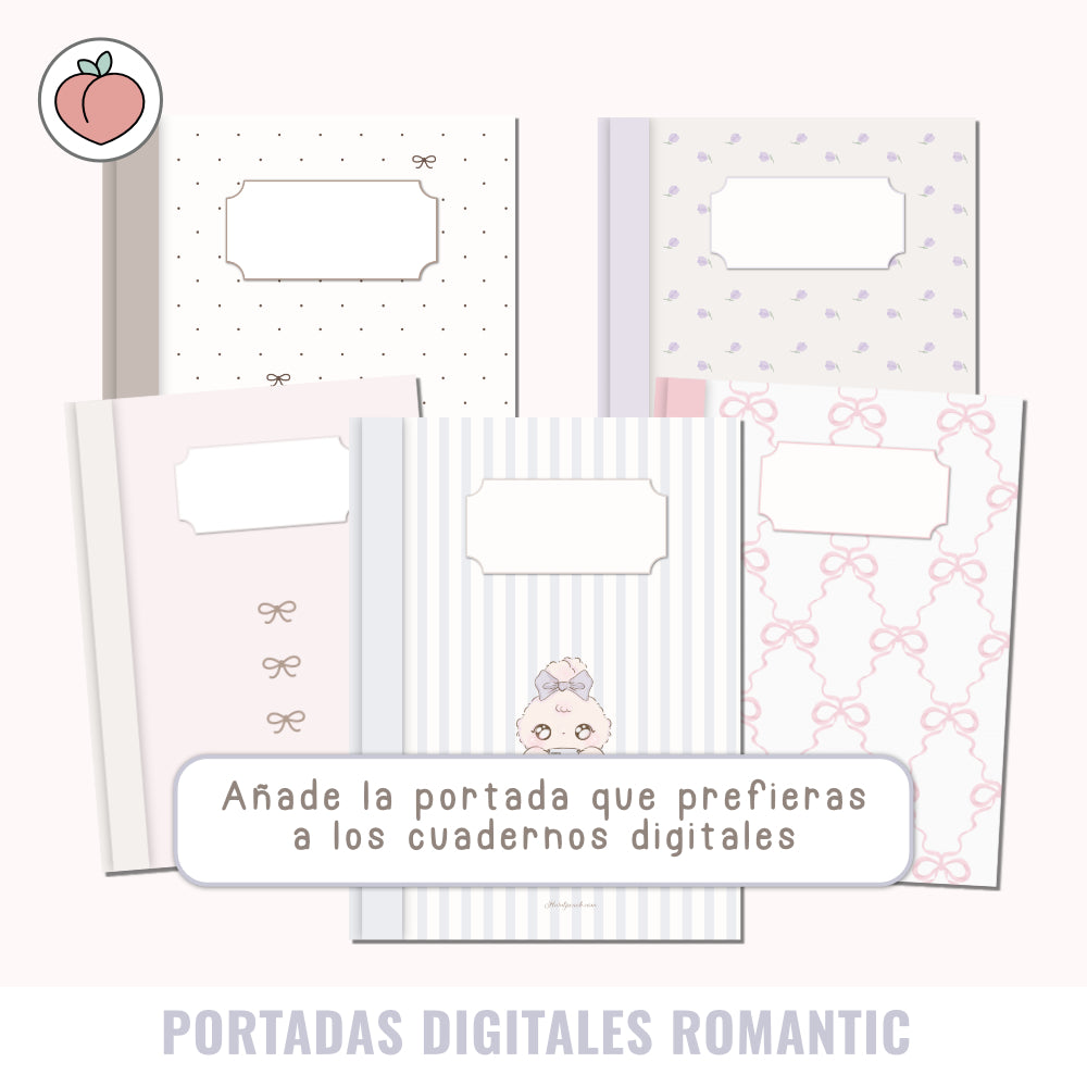 KIT CUADERNOS DIGITALES ROMANTIC: Cuadernos para apuntes, notas, ideas, journaling u organización