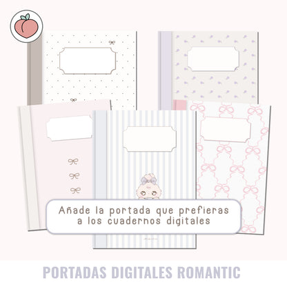 KIT CUADERNOS DIGITALES ROMANTIC: Cuadernos para apuntes, notas, ideas, journaling u organización